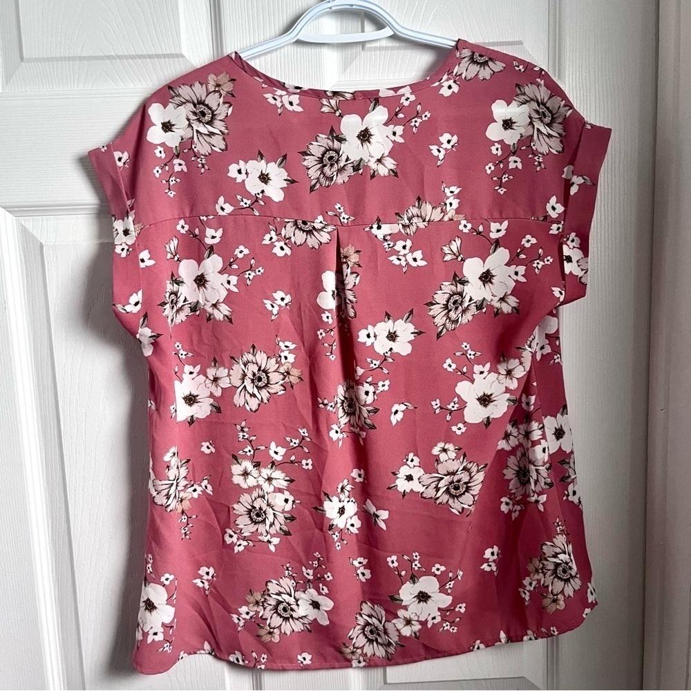3/25$💥 Ardene Top Shirt Floral Pink Medium Women Short sleeve - Picture 4 of 4